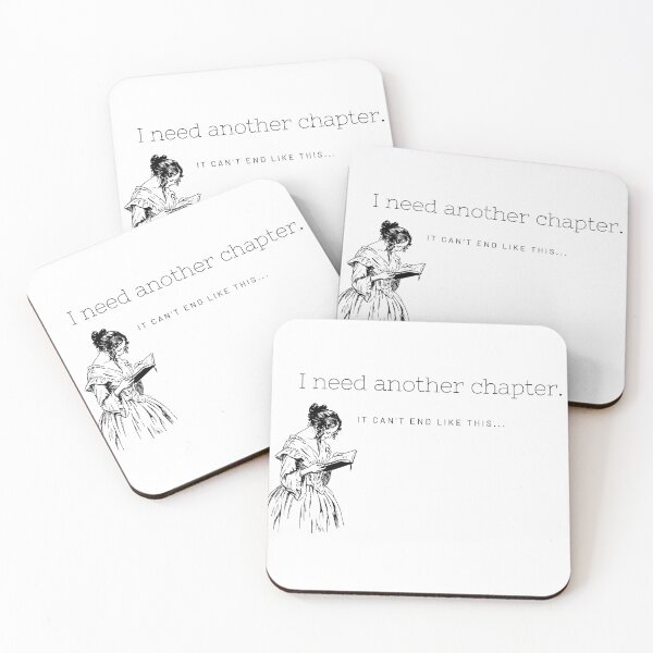 Item preview, I need another chapter! - relatable bibliophile quote sticker print (vintage ver) designed and sold by ThousandAutumns.