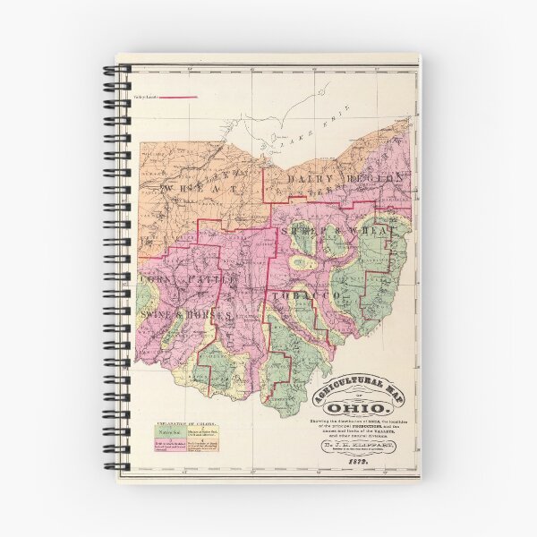 Item preview, Old Ohio Agricultural Map (1872) Vintage OH Farming Atlas designed and sold by BravuraMedia.