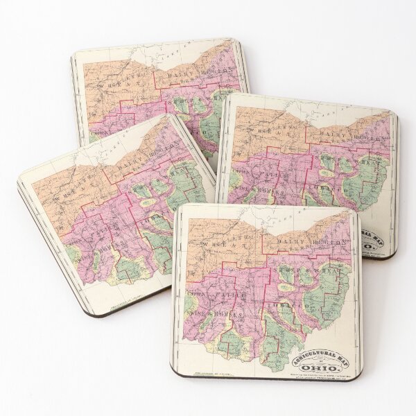 Item preview, Old Ohio Agricultural Map (1872) Vintage OH Farming Atlas designed and sold by BravuraMedia.