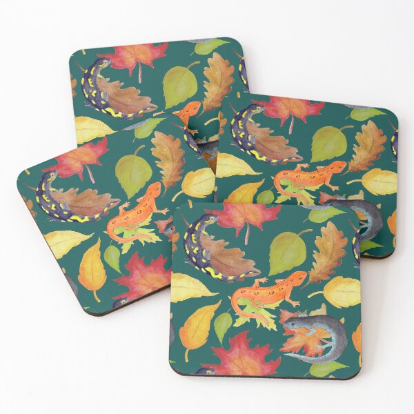 Item preview, Salamander Leaves Watercolor Pattern- Dark Green designed and sold by Casey Wilkinson.