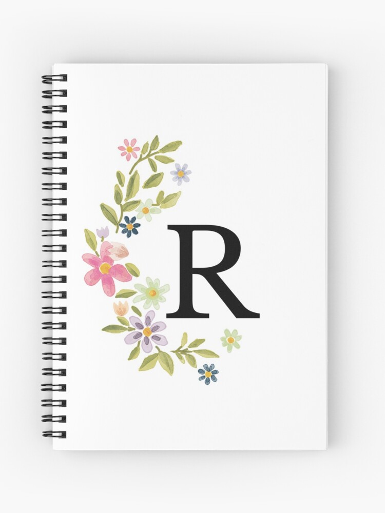 Cuaderno De Espiral Letra R Decorada Con Flores De Biloce Redbubble