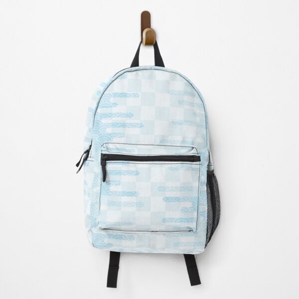 Item preview, Japanese pattern image of checkered pattern, blue sea wave, and cloud designed and sold by hichako.