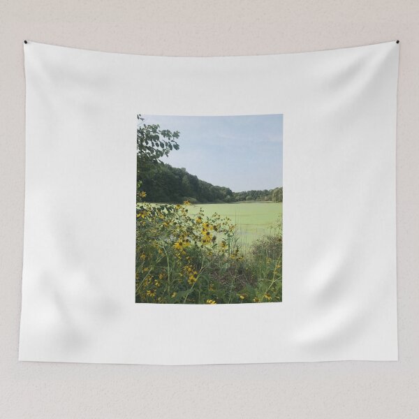 Item preview, Yellow Daisies by a Lake With Blue Skies designed and sold by art-dreams.