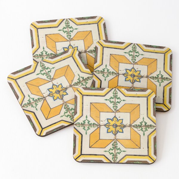 Item preview, Yellow sun Portuguese tile/mosaic - Azulejo. designed and sold by SaltedFreckles.