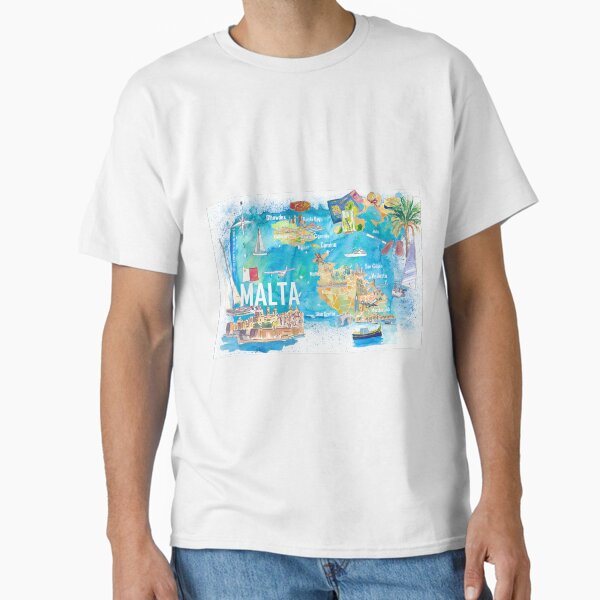 Item preview, Malta Illustrated Island Travel Map with Roads and Highlights designed and sold by artshop77.