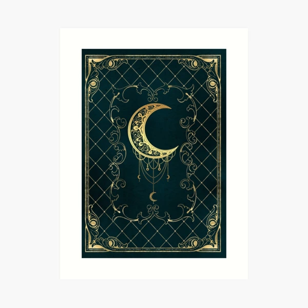 Magic moon spell book Art Print by ArtStyleAlice