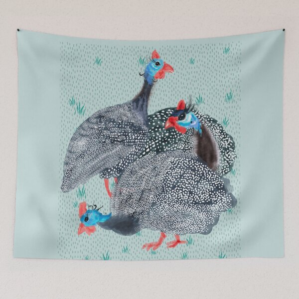 Item preview, Guinea fowl birds print 2 designed and sold by orangerinka.