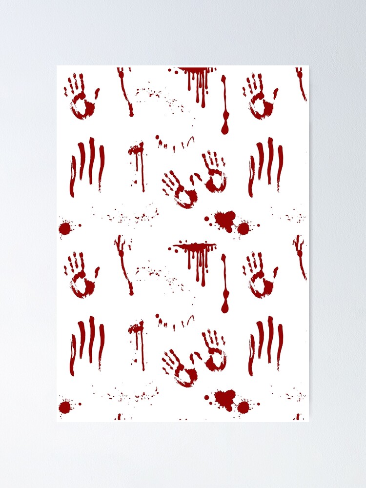 Poster Empreinte de la main de sang 