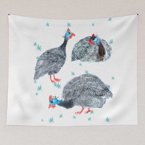 Item preview, Guinea fowl birds print 3 designed and sold by orangerinka.
