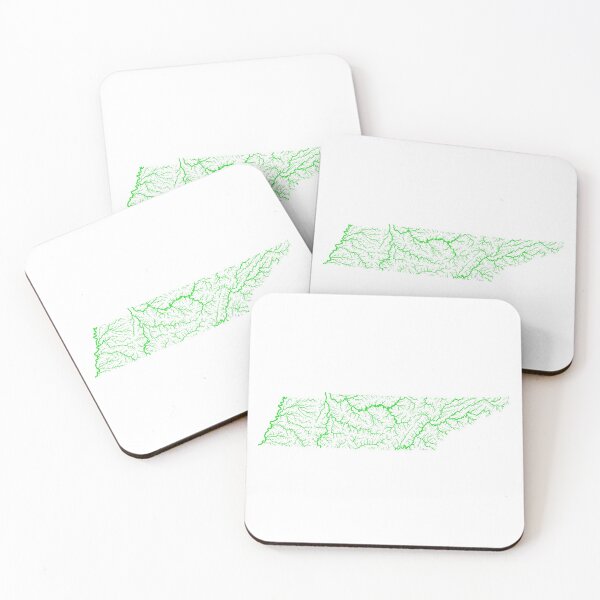 Item preview, Tennessee River Basin Map in Rainbow Colours with White Background designed and sold by GrasshopperGeo.