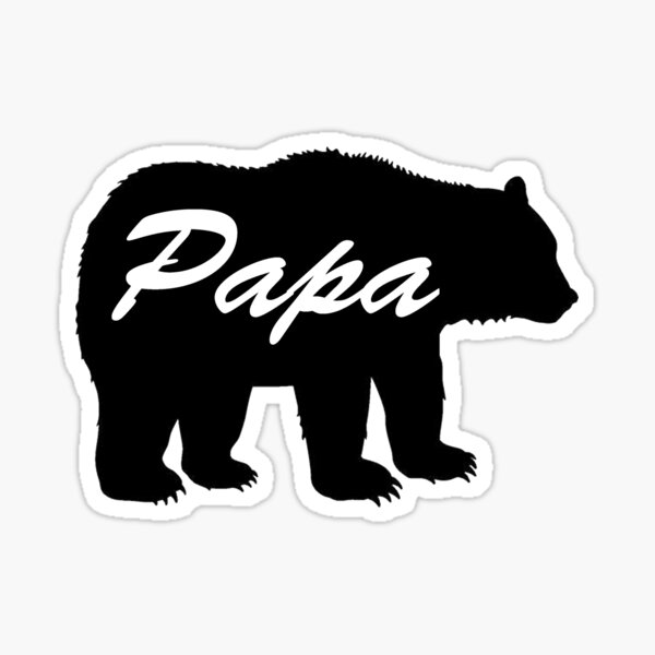 Papa Bear Papabear Bear Dad Fun White Fun Car Vinyl Decal Sticker