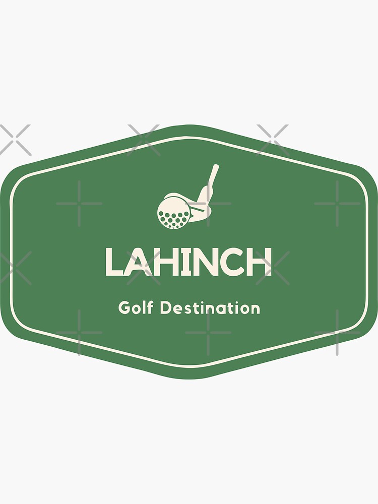 "Lahinch in Ireland, Europe Golf Old Course Travel Destination Logo" Sticker by VintageTM