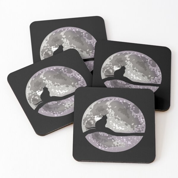 Item preview, Cat Watching The Moon From A Tree designed and sold by PinkKittenArts.