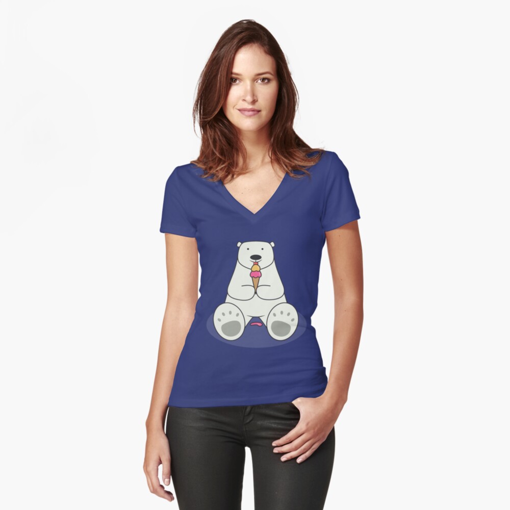 Item preview, Fitted V-Neck T-Shirt designed and sold by cartoonbeing.