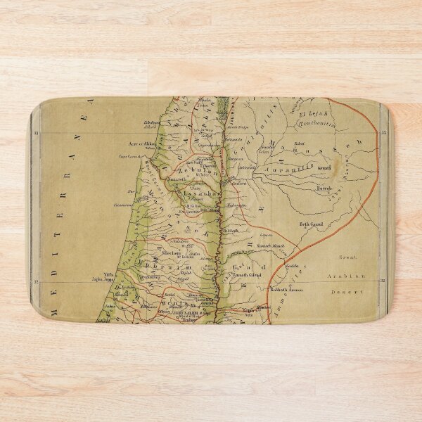 Item preview, Old Palestine Physical Map (1881) Vintage Palestinian Topography Atlas designed and sold by BravuraMedia.