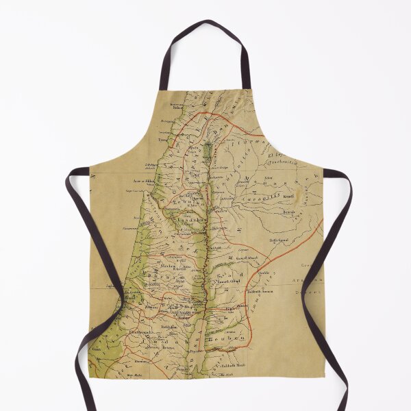 Item preview, Old Palestine Physical Map (1881) Vintage Palestinian Topography Atlas designed and sold by BravuraMedia.