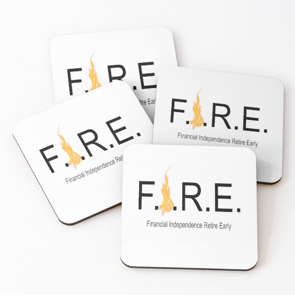 Item preview, Financial independence retire early with flames black text designed and sold by Lady-Frost.