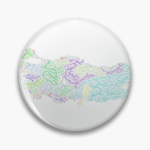 Item preview, Turkey River Basin Map in Rainbow Colours with White Background designed and sold by GrasshopperGeo.