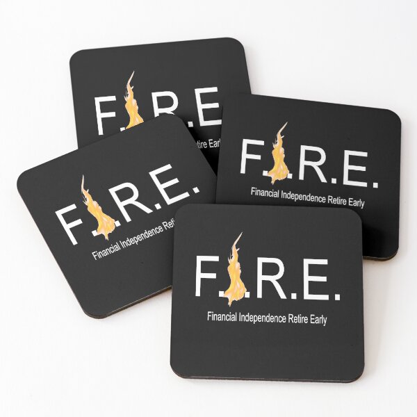 Item preview, Financial independence retire early with flames white text designed and sold by Lady-Frost.