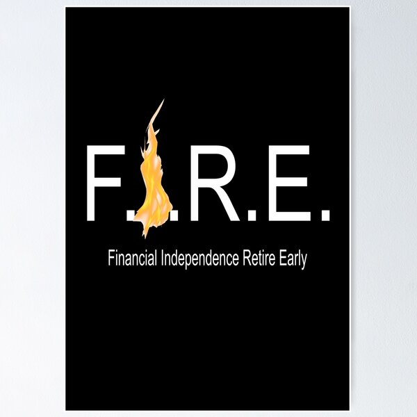 Item preview, Financial independence retire early with flames white text designed and sold by Lady-Frost.