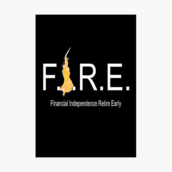 Item preview, Financial independence retire early with flames white text designed and sold by Lady-Frost.