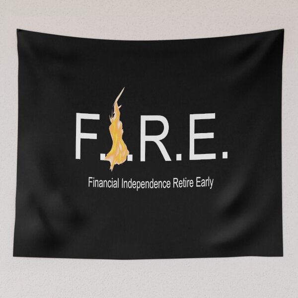 Item preview, Financial independence retire early with flames white text designed and sold by Lady-Frost.