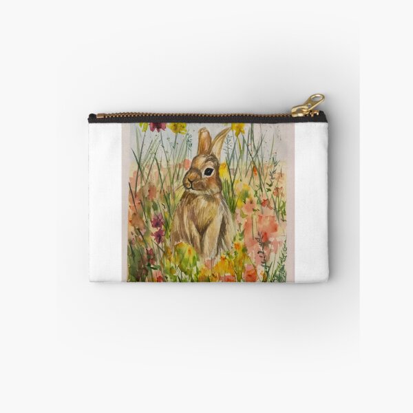 Item preview, Rabbit among wild flowers designed and sold by AnjuPaintings.