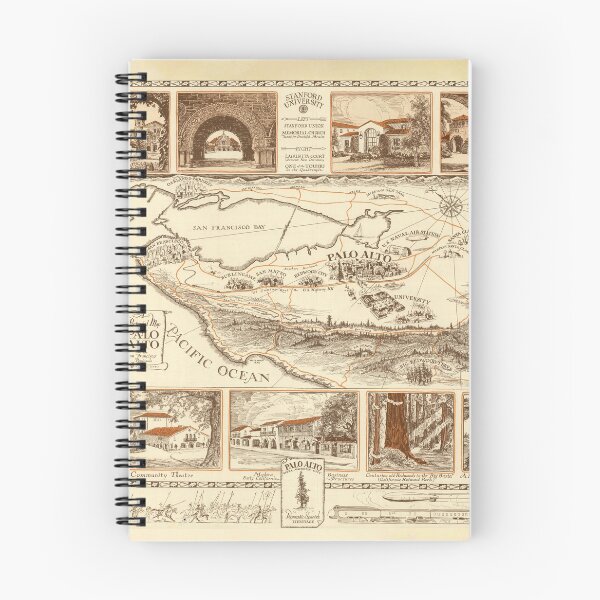 Item preview, Old Palo Alto CA Map (1925) Vintage California Bay Area Atlas designed and sold by BravuraMedia.