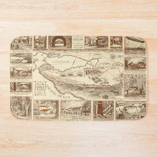 Item preview, Old Palo Alto CA Map (1925) Vintage California Bay Area Atlas designed and sold by BravuraMedia.