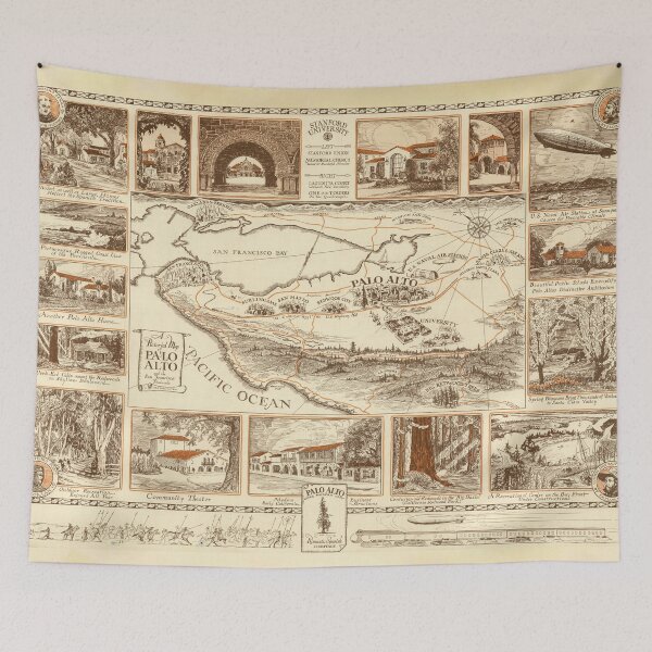 Item preview, Old Palo Alto CA Map (1925) Vintage California Bay Area Atlas designed and sold by BravuraMedia.