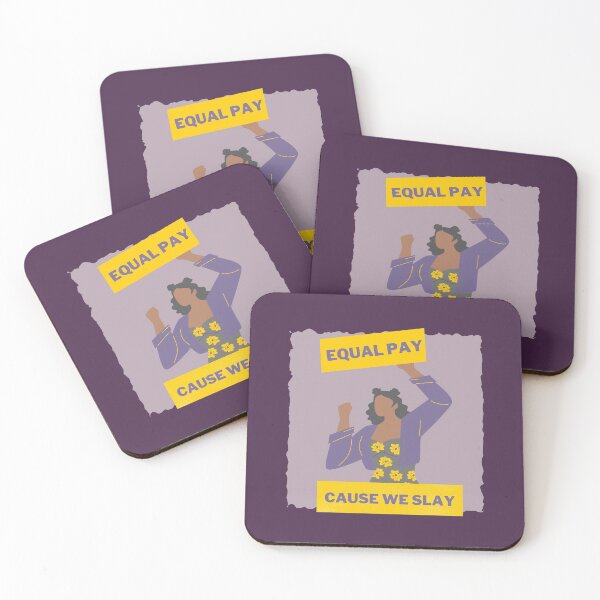 Item preview, Equal Pay Cause We Slay Dark Purple background - Women's Rights Slogan designed and sold by Teetee94.