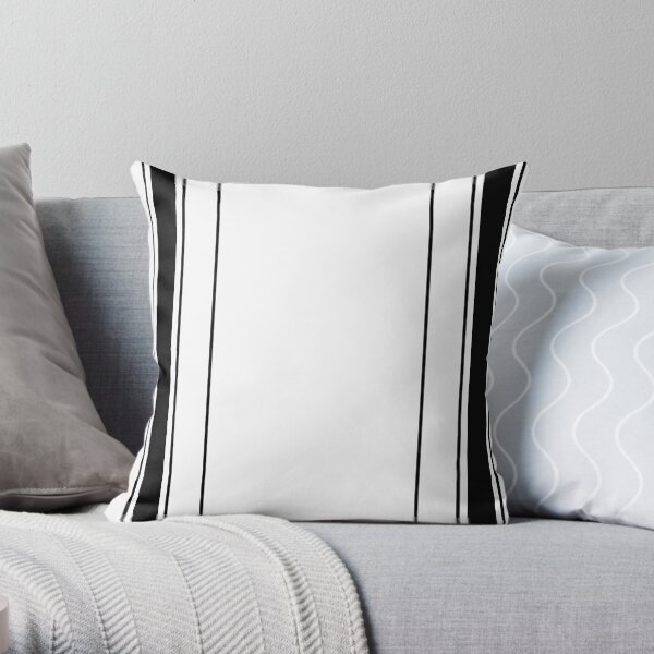 Black and white modern stripe pattern 07 Throw Pillow