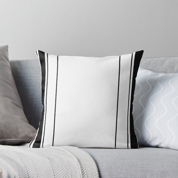 Black and white modern stripe pattern 07 Throw Pillow