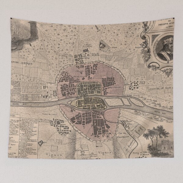 Item preview, Old Paris France Map (1869) Vintage French Capital City & Street Atlas designed and sold by BravuraMedia.