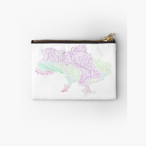 Item preview, Ukraine River Basin Map in Rainbow Colours with White Background designed and sold by GrasshopperGeo.