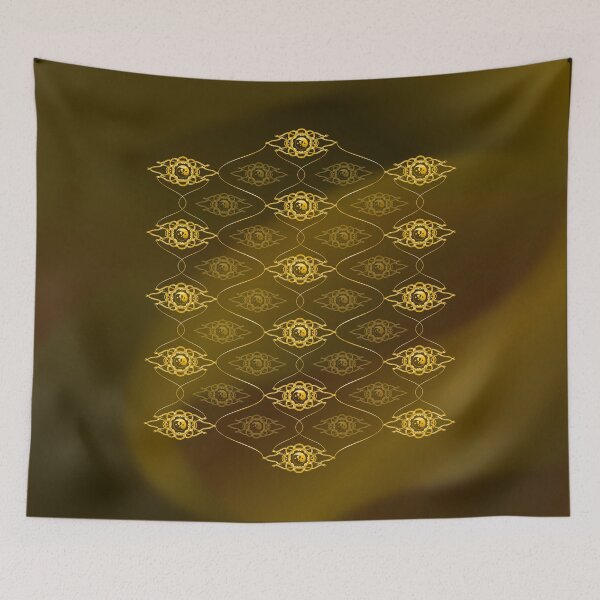 Item preview, Katy Perry Never Really Over Batik Honeycomb Pattern Gold Background 2 designed and sold by cryaboutitnow.