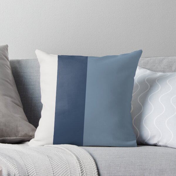 Modern Minimal Colorblock Grey, Navy and Natural Throw Pillow
