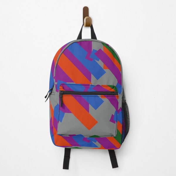 Item preview, Hand crafted pattern design green violet orange on grey designed and sold by CyberArt Designers.