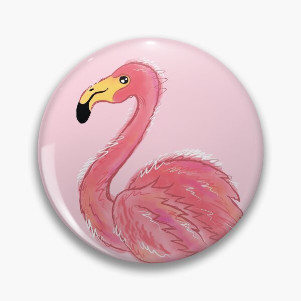 Item preview, Pinky the flamingo on pink background designed and sold by courbebleue.