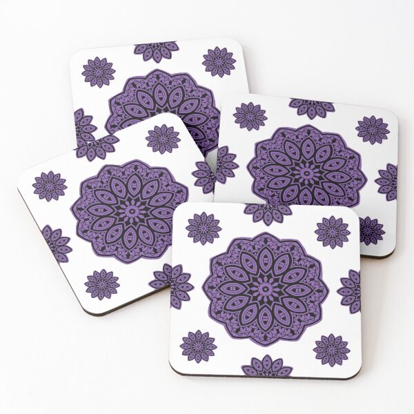 Item preview, Solid Black and Purple Mandala Design designed and sold by Moved2Create.