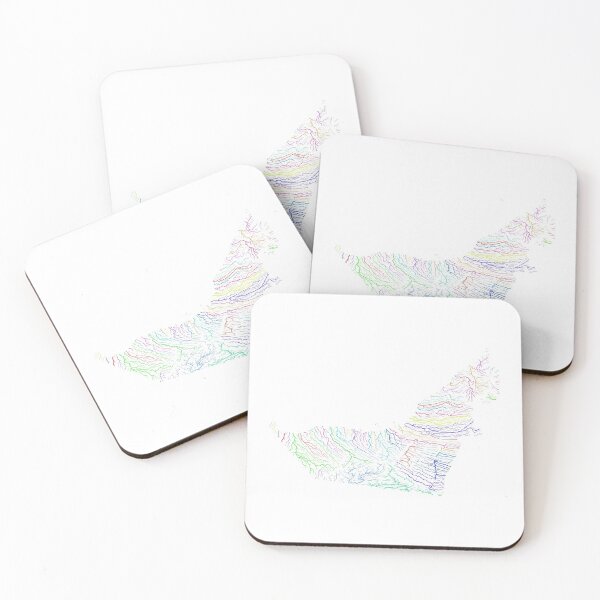 Item preview, United Arab Emirates River Basin Map in Rainbow Colours with White Background designed and sold by GrasshopperGeo.