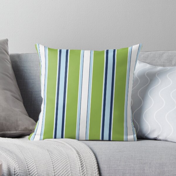Minimal Abstract Blue White Green 09 Throw Pillow