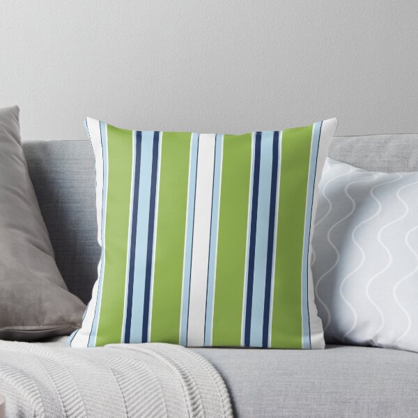 Minimal Abstract Blue White Green 09 Throw Pillow