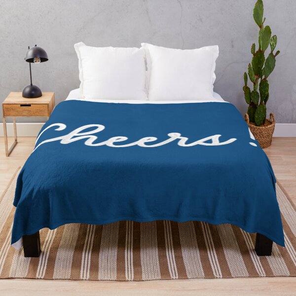Item preview, Simple Minimalist White Chalk Script Cheers! Typography On Classic Blue designed and sold by MFGB-Creations.