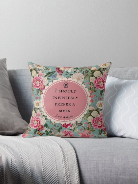 Aperçu de l'œuvre Jane et Austen, Pride and Prejudice, Citation, Je devrais infiniment préférer un livre, Vintage Floral créée et vendue par CultandObscure.