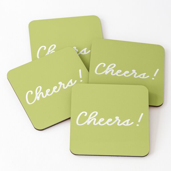 Item preview, Simple Minimalist White Chalk Script Cheers! Typography On Bright Chartreuse designed and sold by MFGB-Creations.