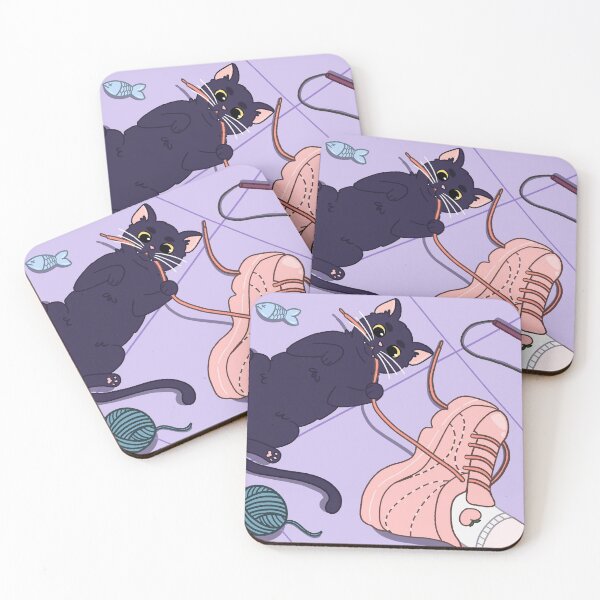 Item preview, Black Cat playing with shoelace designed and sold by Marina  Reis.