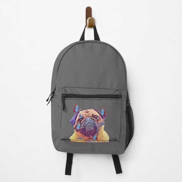 Item preview, Pug looking at butterflies designed and sold by zhannamartin.