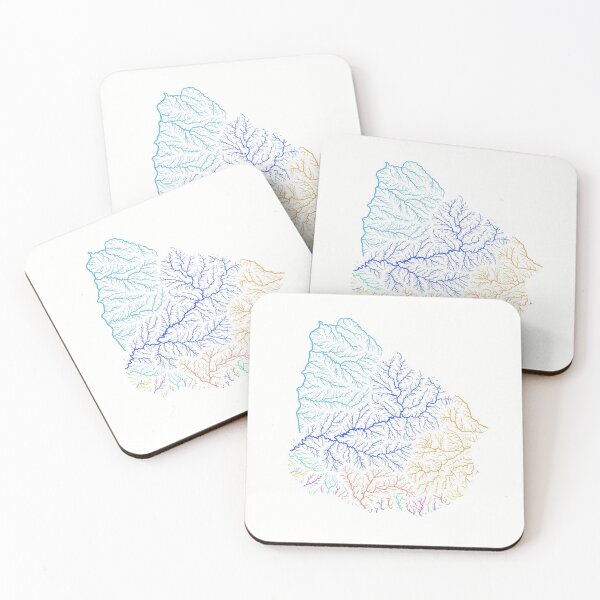 Item preview, Uruguay River Basin Map in Rainbow Colours with White Background designed and sold by GrasshopperGeo.