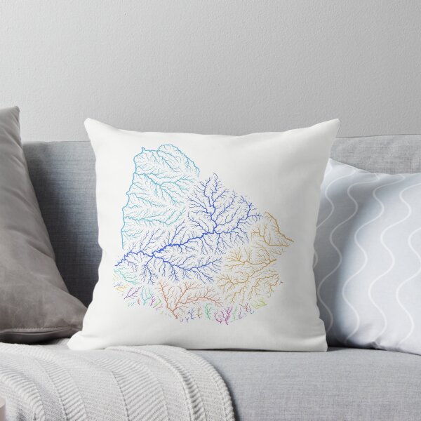 Item preview, Uruguay River Basin Map in Rainbow Colours with White Background designed and sold by GrasshopperGeo.
